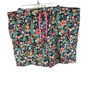 CHUBBIES the bloomerangs classic swim trunk black floral 5.5" inseam size L